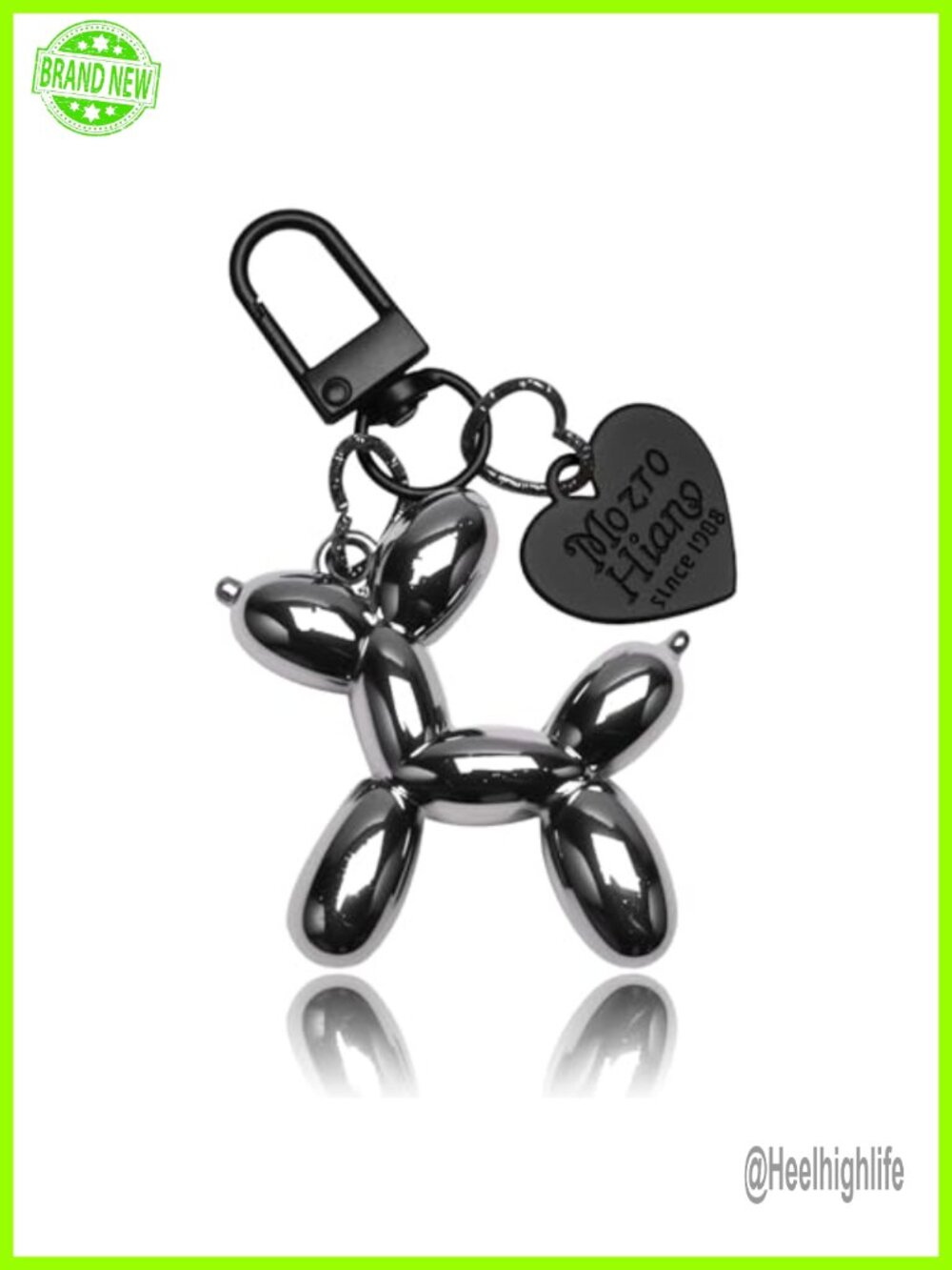 Balloon Dog Keychain Epoxy Resin Metal Alloy Purse Charm Keyring Women